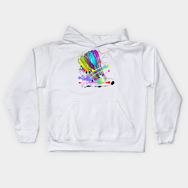 Ball badminton sport art action line Kids Hoodie by pichart99thai